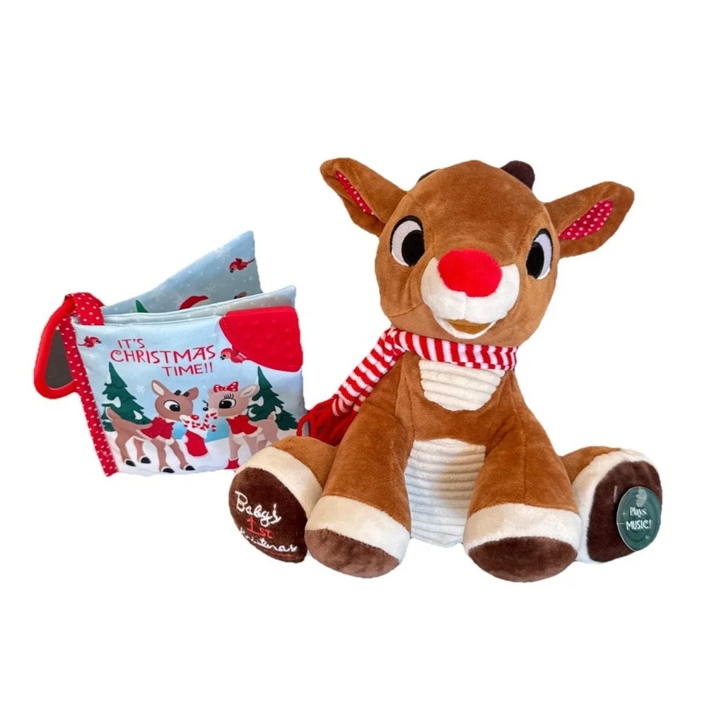 Christmas baby gift basket, Baby's 1st Christmas Rudolph Outfit Lovey & Blanket